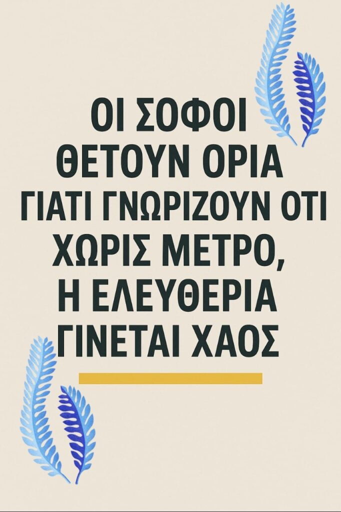 Οι σοφοί θέτουν όρια